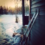 ski mot hytte